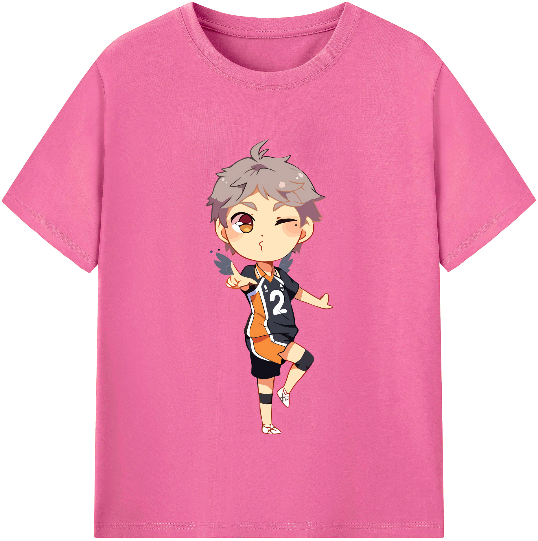 （画像用） ハイキュー!! Haikyu!! レディースカジュアルプリントTシャツ（綿100％）